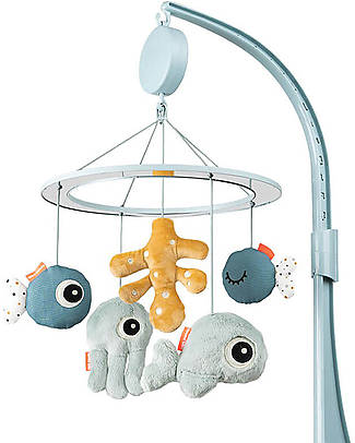 Done By Deer OUTLET - Musical Mirror Mobile Sea friends - Blue - Showroom Sample Soft Toys