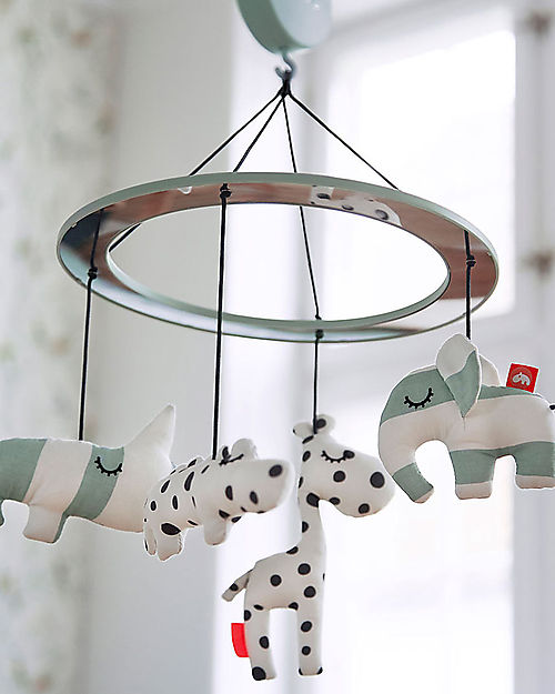 Done By Deer OUTLET - Musical Mirror Mobile Sleepy, Blue - Showroom Sample Newborn Toys_