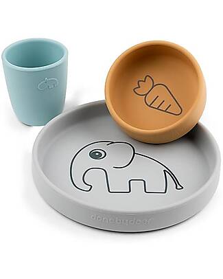 Done By Deer OUTLET - Silicone Dinner Set - Elphee - Colour Mix - Showroom Sample Meal Sets
