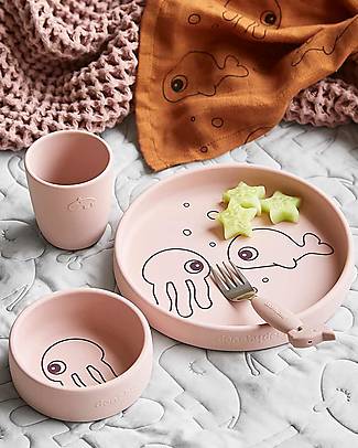 Done By Deer OUTLET - Silicone Dinner Set - Powder Sea friends - Showroom Sample Meal Sets