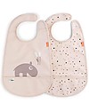 Done By Deer Pack of 2 Waterproof Bib with Pocket Deer Friends - Ozzo - Powder - Oeko-Tex Certified Waterproof Bibs