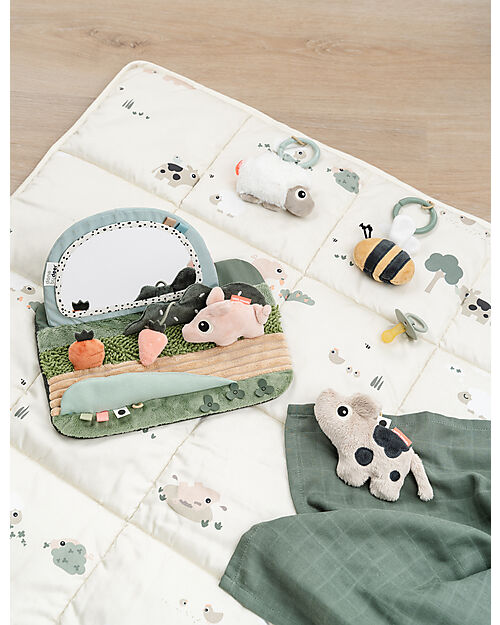 Done By Deer Padded Play Mat - Tiny Farm - Sand - 80x100 cm Padded Playmats