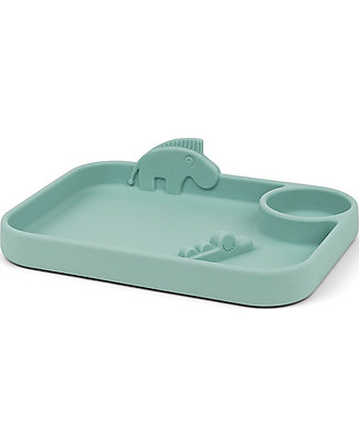 Done By Deer Peekaboo Compartments Plate - Croco and Zeebe - BLue - 100% Food Grade Silicone Meal Sets