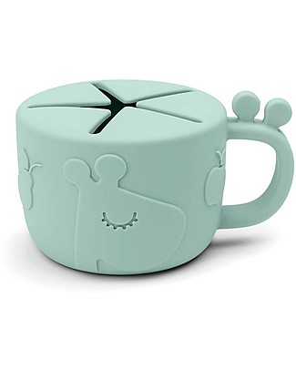 Done By Deer Peekaboo Snack Cup - Raffi - Blue - 100% Food Grade Silicone Beakers