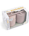 Done By Deer Peekaboo Straw Cup set of 2 - Wally - Powder - 100% Food Grade Silicone Beakers
