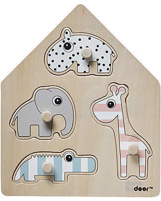 Done By Deer Peg Wooden Puzzle, Deer Friends - From12 Months Wooden Stacking Toys