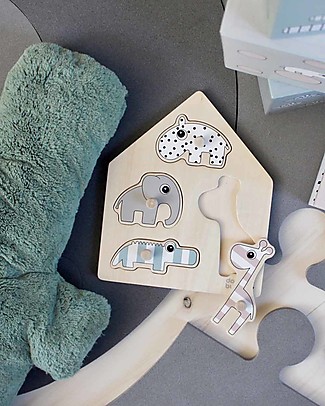 Done By Deer Peg Wooden Puzzle, Deer Friends - From12 Months Wooden Stacking Toys