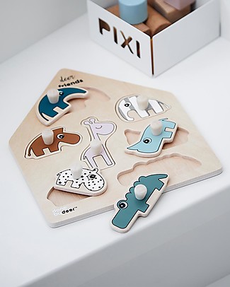 Done By Deer Peg Wooden Puzzle, Deer Friends - From12 Months Wooden Stacking Toys