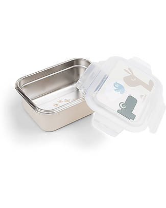 Done By Deer Porta Pranzo di Metallo - Lalee/Croco Sabbia - 18 x 14 x 7,5 cm Thermos Bottles