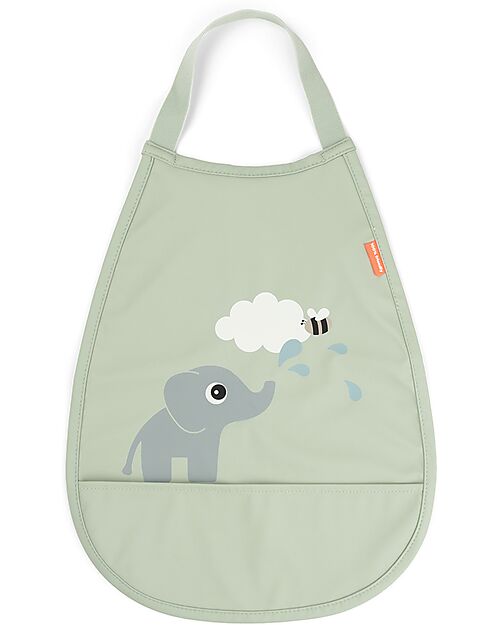 Done By Deer Pull Over Bib - Waterproof with Pocket - Elphee - Green - OEKO-TEX Certified Waterproof Bibs