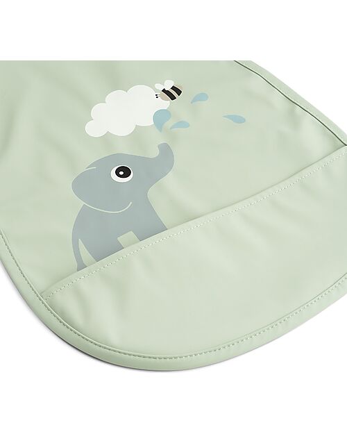 Done By Deer Pull Over Bib - Waterproof with Pocket - Elphee - Green - OEKO-TEX Certified Waterproof Bibs