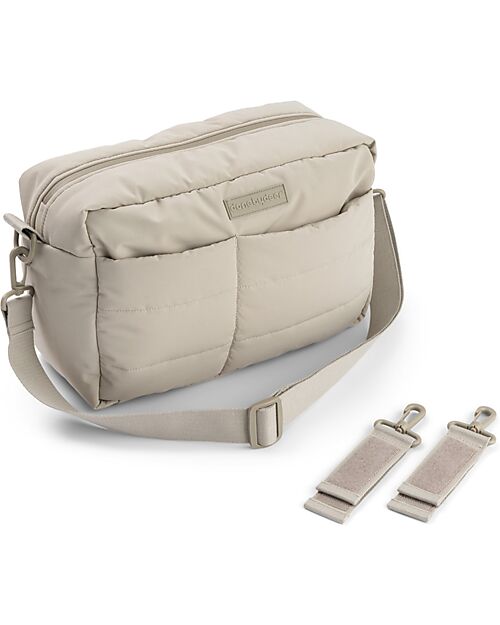 Done By Deer Quilted Stroller Change Bag - Sand - 12 L - Made from Recycled Plastic Bottles Organize and Bags