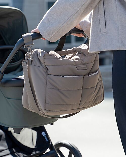 Done By Deer Quilted Stroller Change Bag - Taupe - 12 L - Made from Recycled Plastic Bottles Organize and Bags