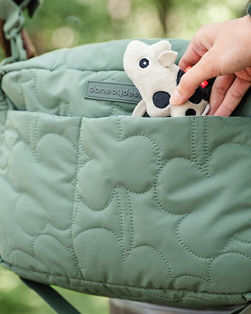 Done By Deer Quilted Stroller Changing Bag - Green - Made from Recycled Bottles Organize and Bags