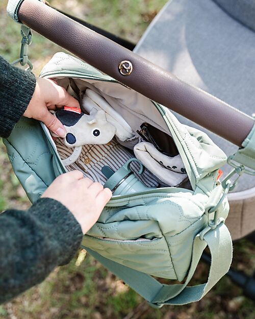 Done By Deer Quilted Stroller Changing Bag - Green - Made from Recycled Bottles Organize and Bags