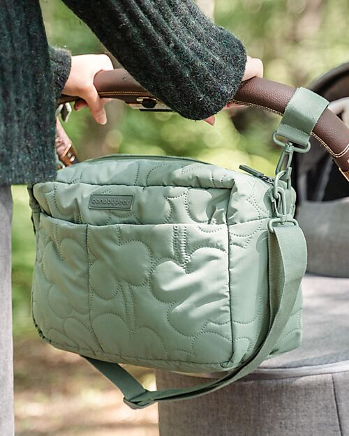 Done By Deer Quilted Stroller Changing Bag - Green - Made from Recycled Bottles Organize and Bags