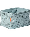 Done By Deer Reversible Soft Storage Basket with Handles, Blue - Cotton Toy Storage Boxes