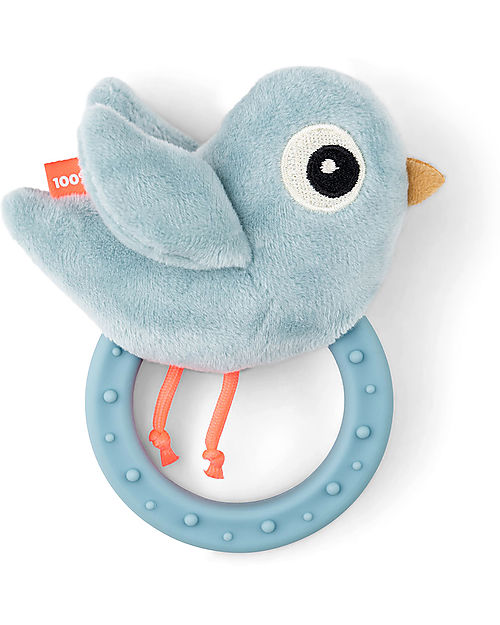 Done By Deer Sensory Rattle with Teether - 11 x 9,5 x 3,5 cm - Birdee - Light Blue - 0+ Rattles