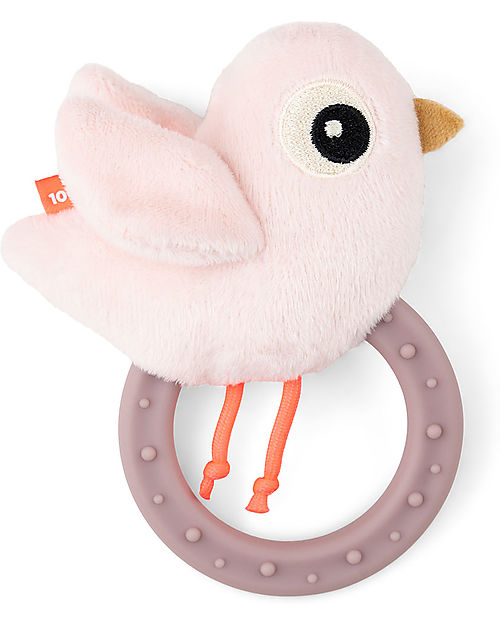 Done By Deer Sensory Rattle with Teether - 11 x 9,5 x 3,5 cm - Birdee - Powder - 0+ Rattles