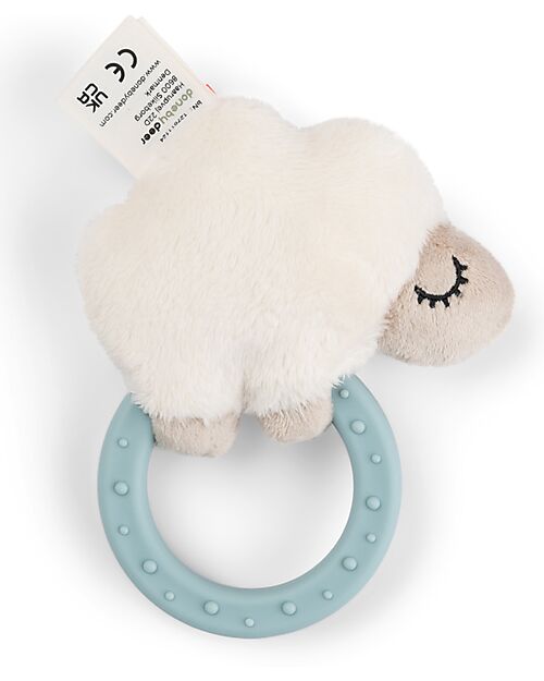 Done By Deer Sensory Rattle With Teether - Sheepy - Blue - 0+ Teethers