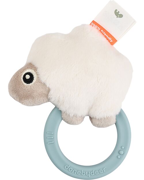 Done By Deer Sensory Rattle With Teether - Sheepy - Blue - 0+ Teethers