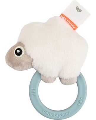 Done By Deer Sensory Rattle With Teether - Sheepy - Blue - 0+ Teethers