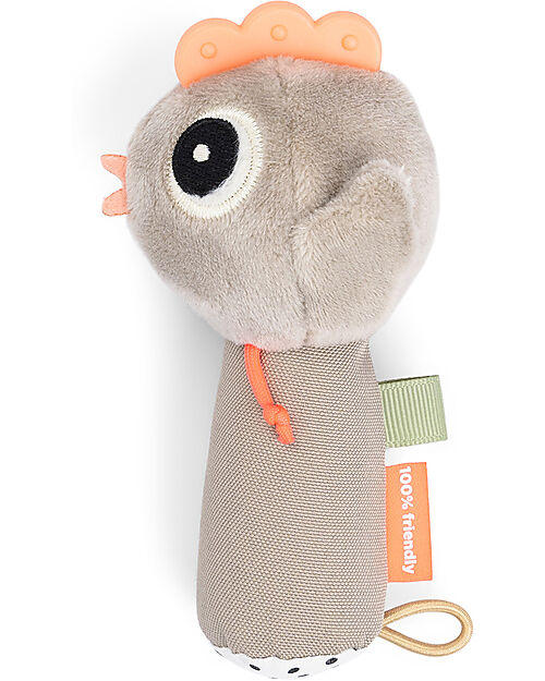 Done By Deer Sensory Rattle With Teether - Tiny Farm - Sand - 0+ Rattles