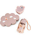 Done By Deer Set Lunch & Snack Box & Straw Bottle - Powder - Perfect for kindergarten and outdoor adventures Meal Sets