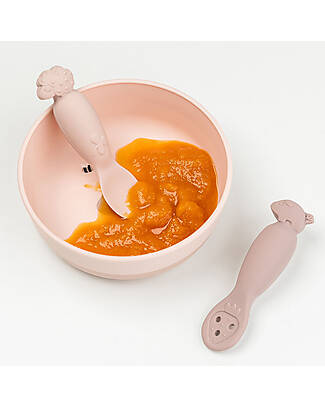 Done By Deer Set of 2 Learning Silicone Spoons - Tiny Farm - Powder Cutlery