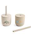 Done By Deer Set of 2 Straw Cup 120 ml - Celebration - Sand - 100% Food Grade Silicone - 12m+ Cups