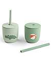 Done By Deer Set of 2 Straw Cup 120 ml - Playground - Green - 100% Food Grade Silicone - 12m+ Cups