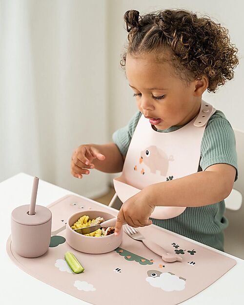 Done By Deer Set of 2 Straw Cup 120 ml - Tiny Farm - Powder - 100% Food Grade Silicone - 12m+ Beakers