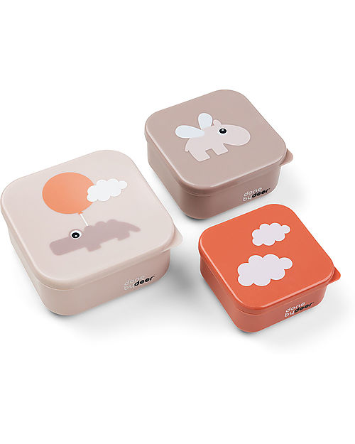 Done By Deer Set of 3 Snack Box - Happy Clouds - Powder Snack Boxes