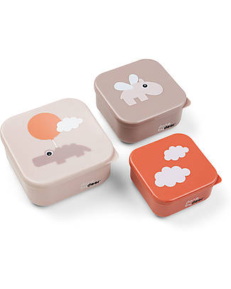 Done by Deer Snack Box Set of 3 - Sea Friends - Powder Pink