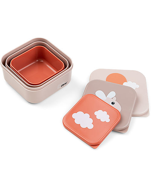 Done By Deer Set of 3 Snack Box - Happy Clouds - Powder Snack Boxes