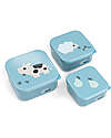 Done By Deer Set of 3 Snack Containers - Tiny Farm - Blue Food Containers