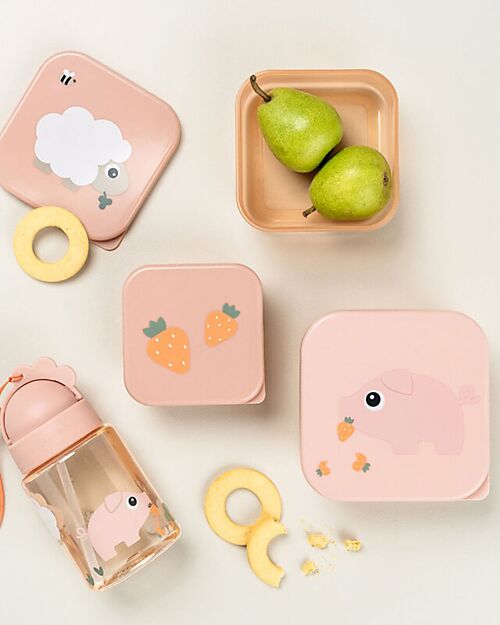 Done By Deer Set of 3 Snack Containers - Tiny Farm - Powder Food Containers