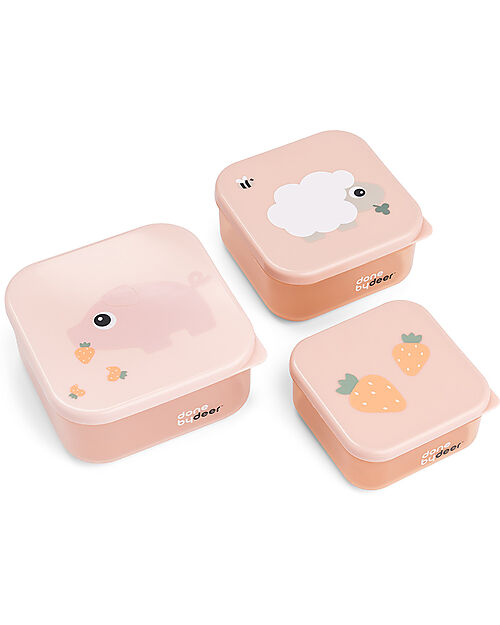 Done By Deer Set of 3 Snack Containers - Tiny Farm - Powder Food Containers