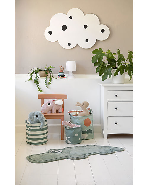 Done By Deer Set of 3 Storage Baskets - Happy Clouds - Green - with Handles Storage organisers