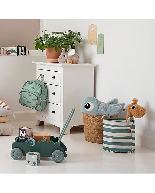 Done By Deer Set of 3 Storage Baskets - Happy Clouds - Green - with Handles Storage organisers