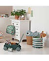 Done By Deer Set of 3 Storage Baskets - Happy Clouds - Green - with Handles Storage organisers