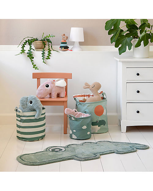 Done By Deer Set of 3 Storage Baskets - Happy Clouds - Green - with Handles Storage organisers