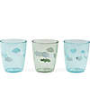 Done By Deer Set of 3 Yummy Mini Glasses - Happy Clouds - Green Beakers