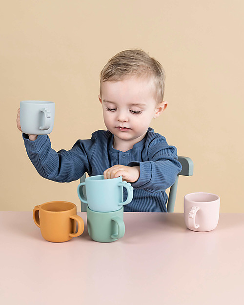 Done By Deer Silicone 2-Handle Cup Croco - Blue Cups