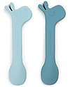 Done By Deer Silicone Baby Spoon 2-pack - Lalee - Blue Cutlery