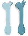 Done By Deer Silicone Baby Spoon 2-pack - Lalee - Blue Cutlery