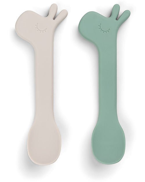 Done By Deer Silicone Baby Spoon 2-pack - Lalee - Green Cutlery
