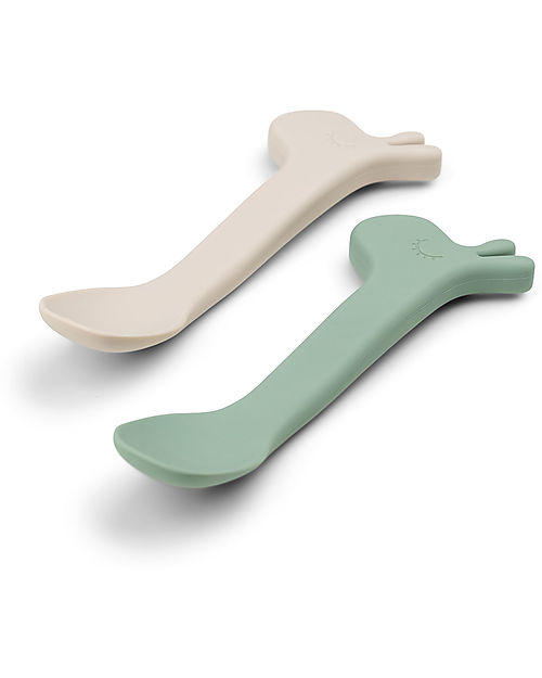 Done By Deer Silicone Baby Spoon 2-pack - Lalee - Green Cutlery