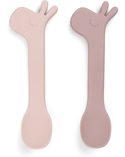 Done By Deer Silicone Baby Spoon 2-pack - Lalee - Powder Cutlery
