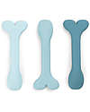 Done By Deer Silicone Baby Spoon 3-pack - Wally - Blue Cutlery